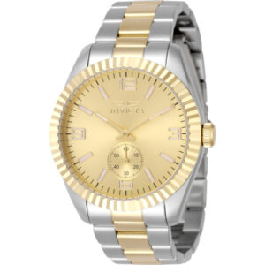 invicta specialty quartz gold dial men's watch 49388