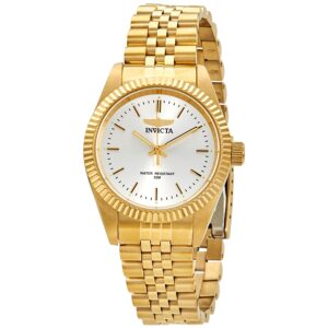 Home invicta specialty quartz silver dial yellow gold tone ladies watch 29407