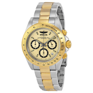 invicta speedway analog gold dial two tone men's watch 14930