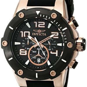 Home invicta speedway chronograph black dial black polyurethane men's watch 17201