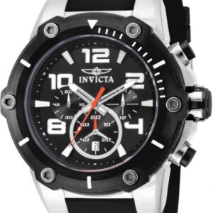 Home invicta speedway chronograph black dial black polyurethane men's watch 17202