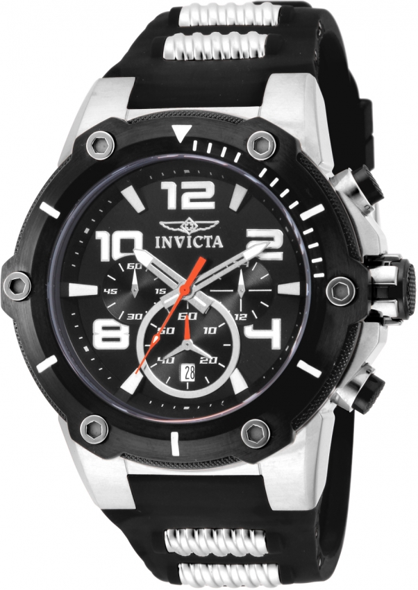 invicta speedway chronograph black dial black polyurethane men's watch 17202 invicta speedway chronograph black dial black polyurethane men's watch 17202
