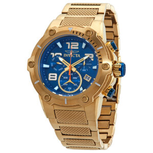 invicta speedway chronograph blue dial gold ion plated men's watch 19532