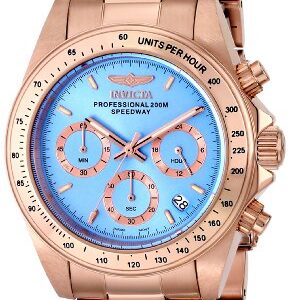 Home invicta speedway chronograph blue dial rose gold plated ladies watch 16658