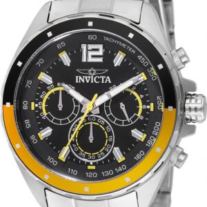 Home invicta speedway chronograph gmt quartz black dial men's watch 49365