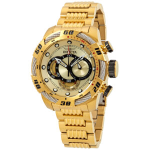 Home invicta speedway chronograph gold dial men's watch 25482