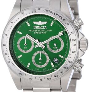 Home invicta speedway chronograph green dial stainless steel men's watch 14384