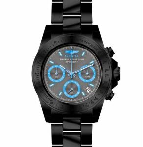 invicta speedway chronograph grey dial black ion plated men's watch 17313