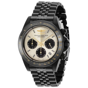 invicta speedway chronograph quartz light gold dial men's watch 36738