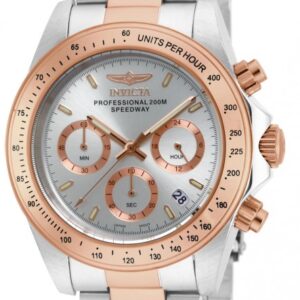 invicta speedway chronograph silver dial two tone men's watch 17030