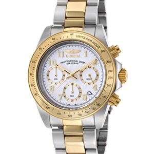 invicta speedway chronograph white dial two tone men's watch