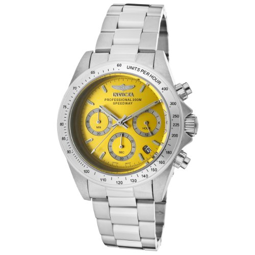 invicta speedway chronograph yellow dial stainless steel men's watch 14383 invicta speedway chronograph yellow dial stainless steel men's watch 14383