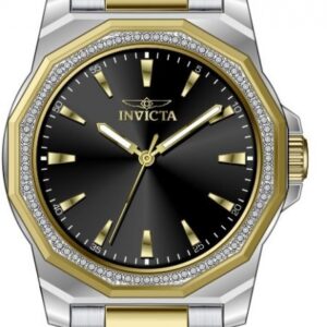 Home invicta speedway quartz crystal black dial ladies watch 49112