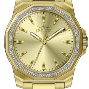invicta speedway quartz crystal gold dial men's watch 49108