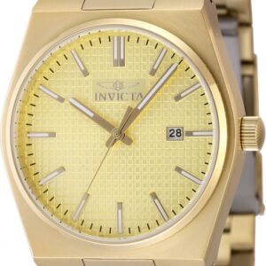 invicta speedway zager exclusive quartz gold dial men's watch 48398