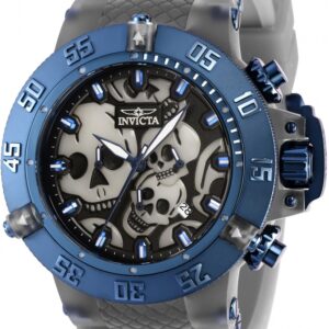 Home invicta subaqua chronograph quartz black dial skull men's watch 37329