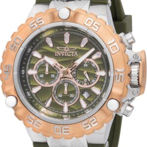 Витрина invicta subaqua gmt chronograph olive green and rose gold dial men's watch 48555