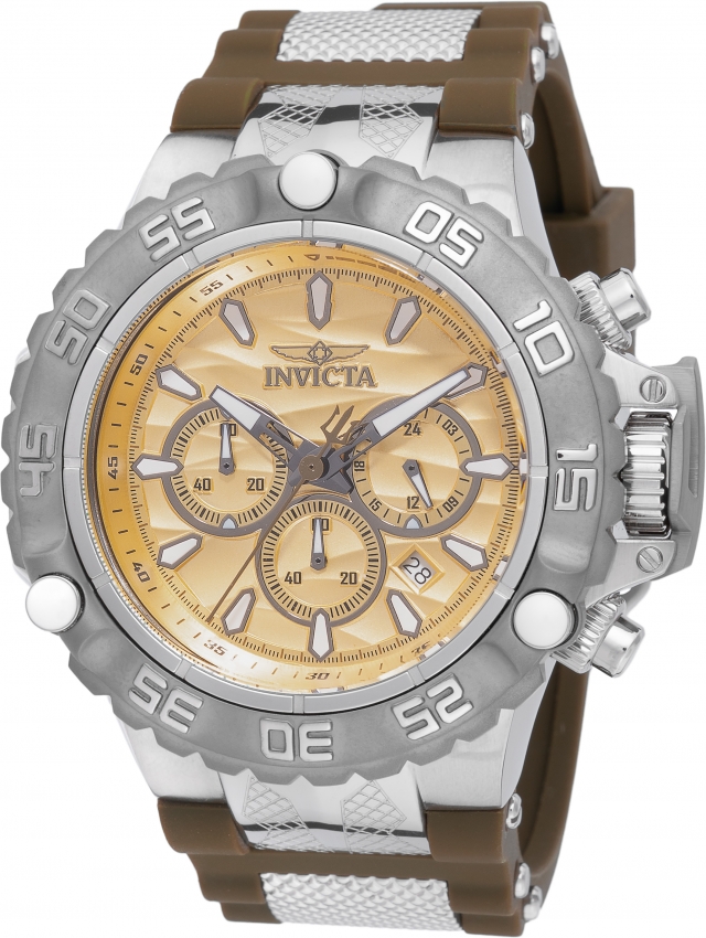 invicta subaqua poseidon chronograph gmt quartz gold dial men's watch 48559 invicta subaqua poseidon chronograph gmt quartz gold dial men's watch 48559