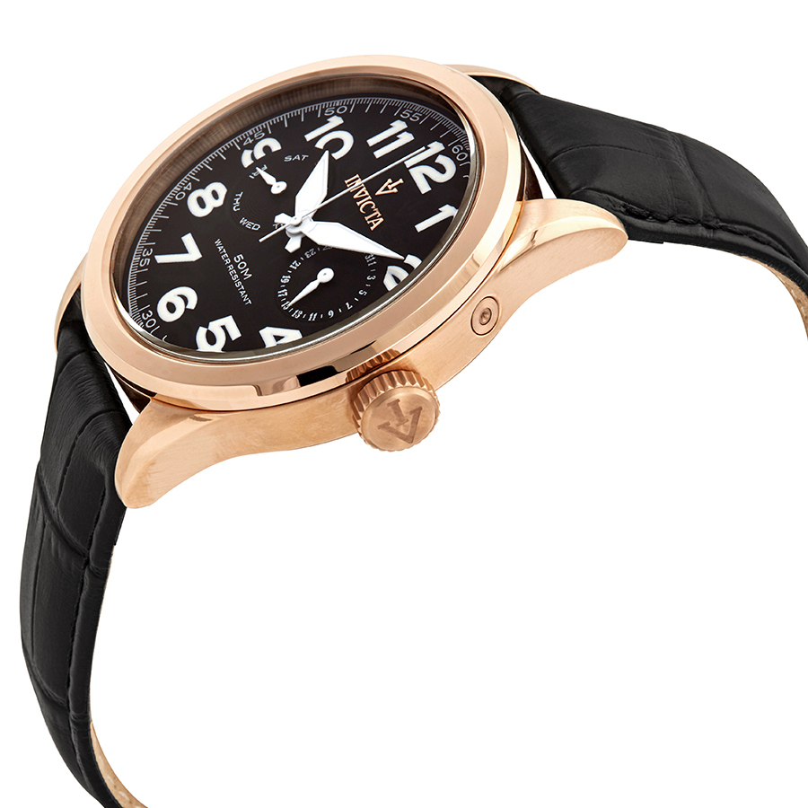 invicta vintage black dial black leather men's watch 11742 invicta vintage black dial black leather men's watch 11742