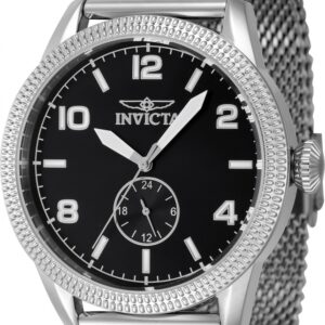 invicta vintage quartz black dial men's watch 47134