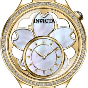 Home invicta wildflower gold and white dial ladies watch 46754