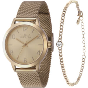 Home invicta wildflower quartz gold dial ladies watch 47275 with bracelet