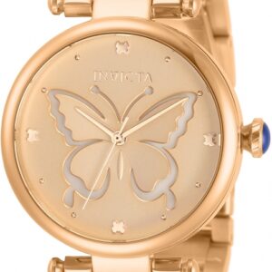 invicta wildflower quartz rose gold dial ladies watch 33234