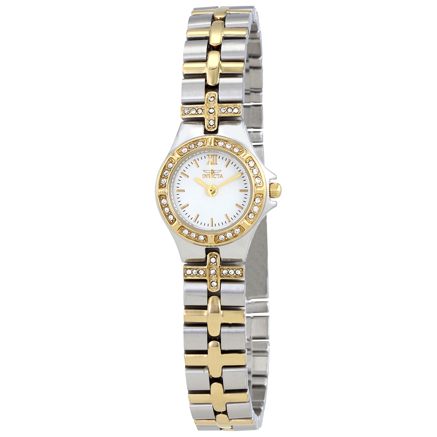 invicta wildflower white dial two tone ladies watch 0133 invicta wildflower white dial two tone ladies watch 0133