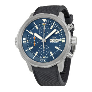 iwc aquatimer chronograph blue dial black rubber men's watch iw3768 05