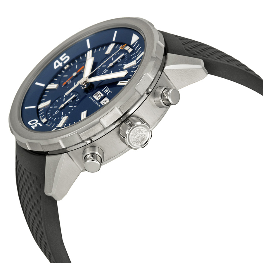 iwc aquatimer chronograph blue dial black rubber men's watch iw3768 05 iwc aquatimer chronograph blue dial black rubber men's watch iw3768 05