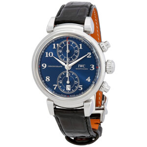 iwc da vinci blue dial automatic men's chronograph watch iw393402