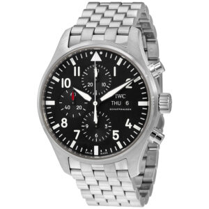 iwc pilot automatic chronograph black dial men's watch iw377710