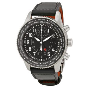 iwc pilot black dial automatic men's gmt watch iw395001