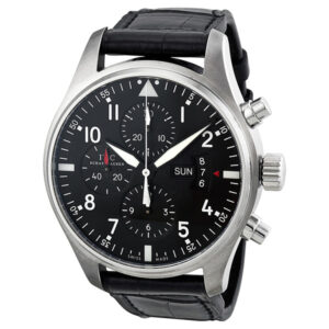 iwc pilot chronograph automatic black dial men's watch iw377701