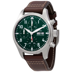 iwc pilot chronograph 41 automatic green dial men's watch iw388103