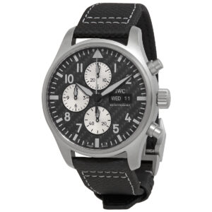 iwc pilot chronograph amg automatic carbon dial men's watch iw377903