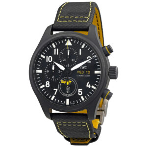 iwc pilot chronograph royal maces automatic black dial men's watch iw389107