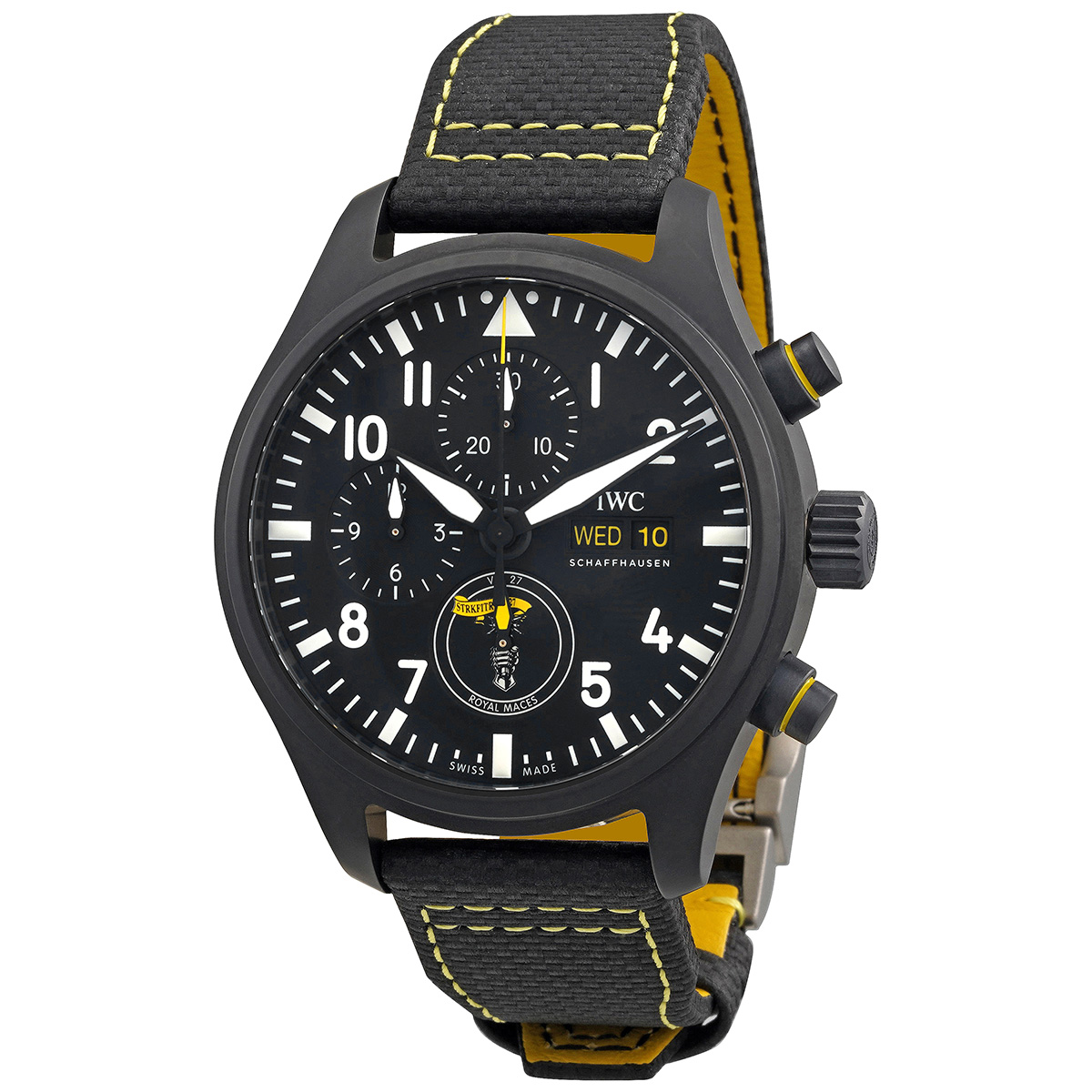 iwc pilot chronograph royal maces automatic black dial men's watch iw389107 iwc pilot chronograph royal maces automatic black dial men's watch iw389107