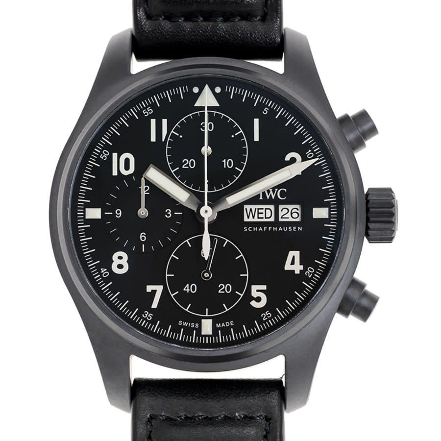 iwc pilot chronograph tribute to 3705 automatic black dial men's watch iw387905 iwc pilot chronograph tribute to 3705 automatic black dial men's watch iw387905