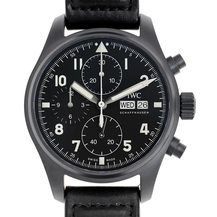 iwc pilot chronograph tribute to 3705 automatic black dial men's watch iw387905 iwc pilot chronograph tribute to 3705 automatic black dial men's watch iw387905