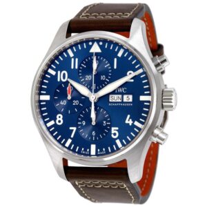 iwc pilot midnight automatic chronograph blue dial men's watch iw377714