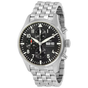 iwc pilot spitfire automatic chronograph grey dial men's watch iw377719