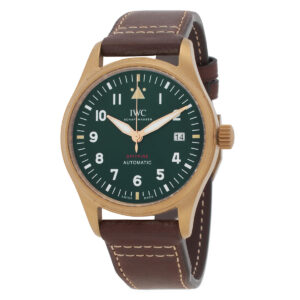 iwc pilot spitfire automatic green dial men's watch iw326806