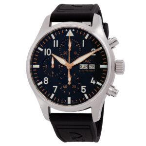 iwc pilots chronograph apxgp automatic black dial men's watch iw378009