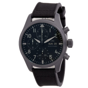 iwc pilot's chronograph automatic black dial men's watch iw388106