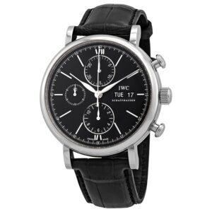 Home iwc portofino chronograph automatic black dial men's watch 3910 29