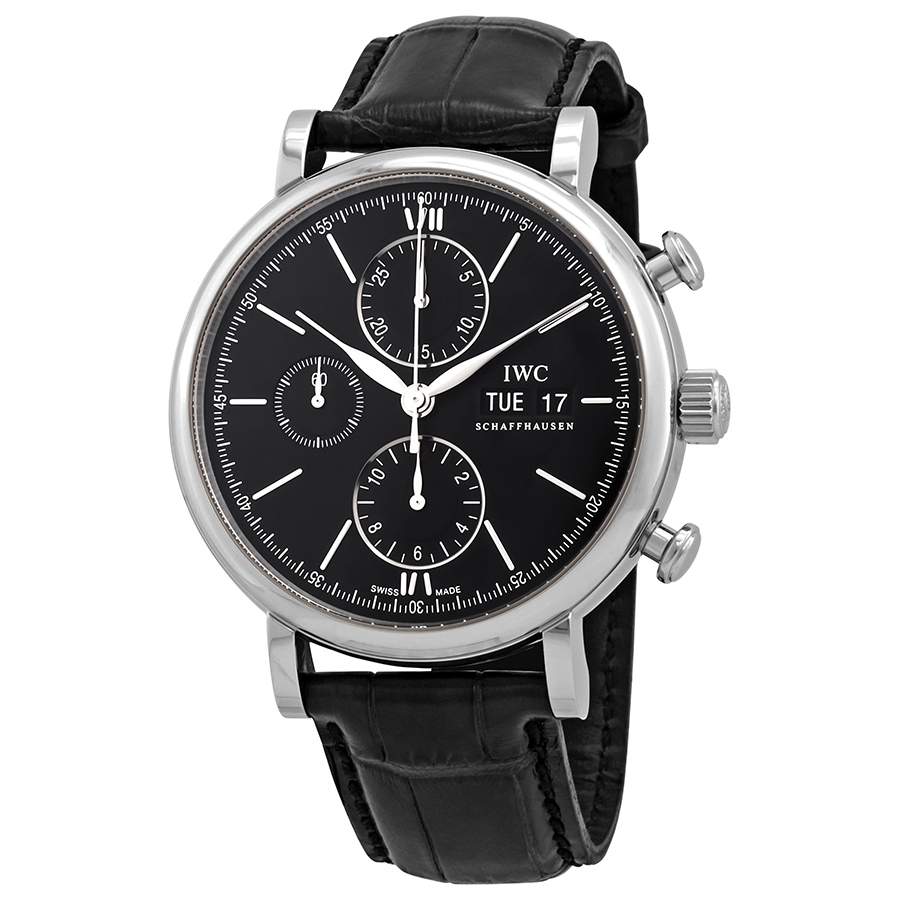 iwc portofino chronograph automatic black dial men's watch 3910 29 iwc portofino chronograph automatic black dial men's watch 3910 29