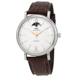 iwc portofino moon phase automatic silver dial men's watch iw459401