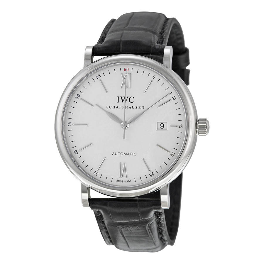 iwc portofino automatic silver dial black leather men's watch 3565 01 iwc portofino automatic silver dial black leather men's watch 3565 01