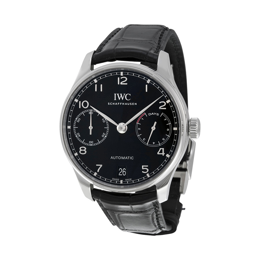 iwc portugieser automatic black dial men's watch iw500703 iwc portugieser automatic black dial men's watch iw500703